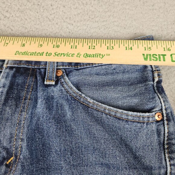 Levi's 505 Jeans Men's 32x32 Straight Leg Regular Fit Blue Denim Pants Good Fade - Picture 3 of 12